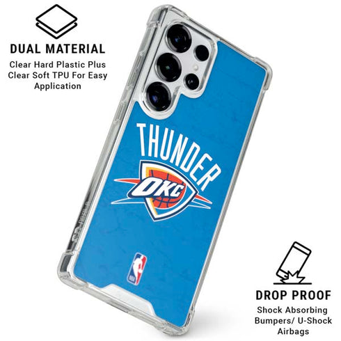 NBA OKC Thunder Distressed Galaxy S25 Ultra Clear Case